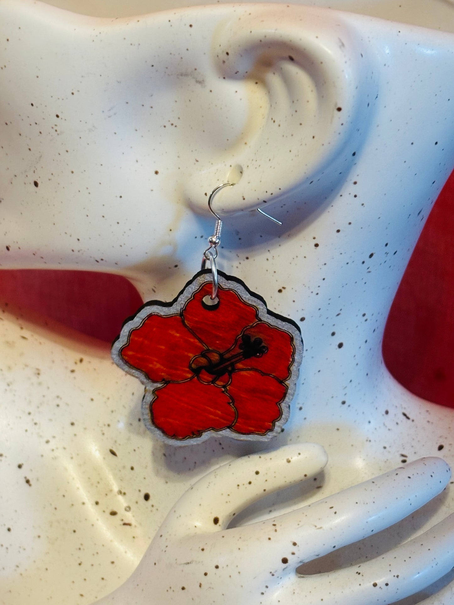 Flor de maga en madera pintada a mano