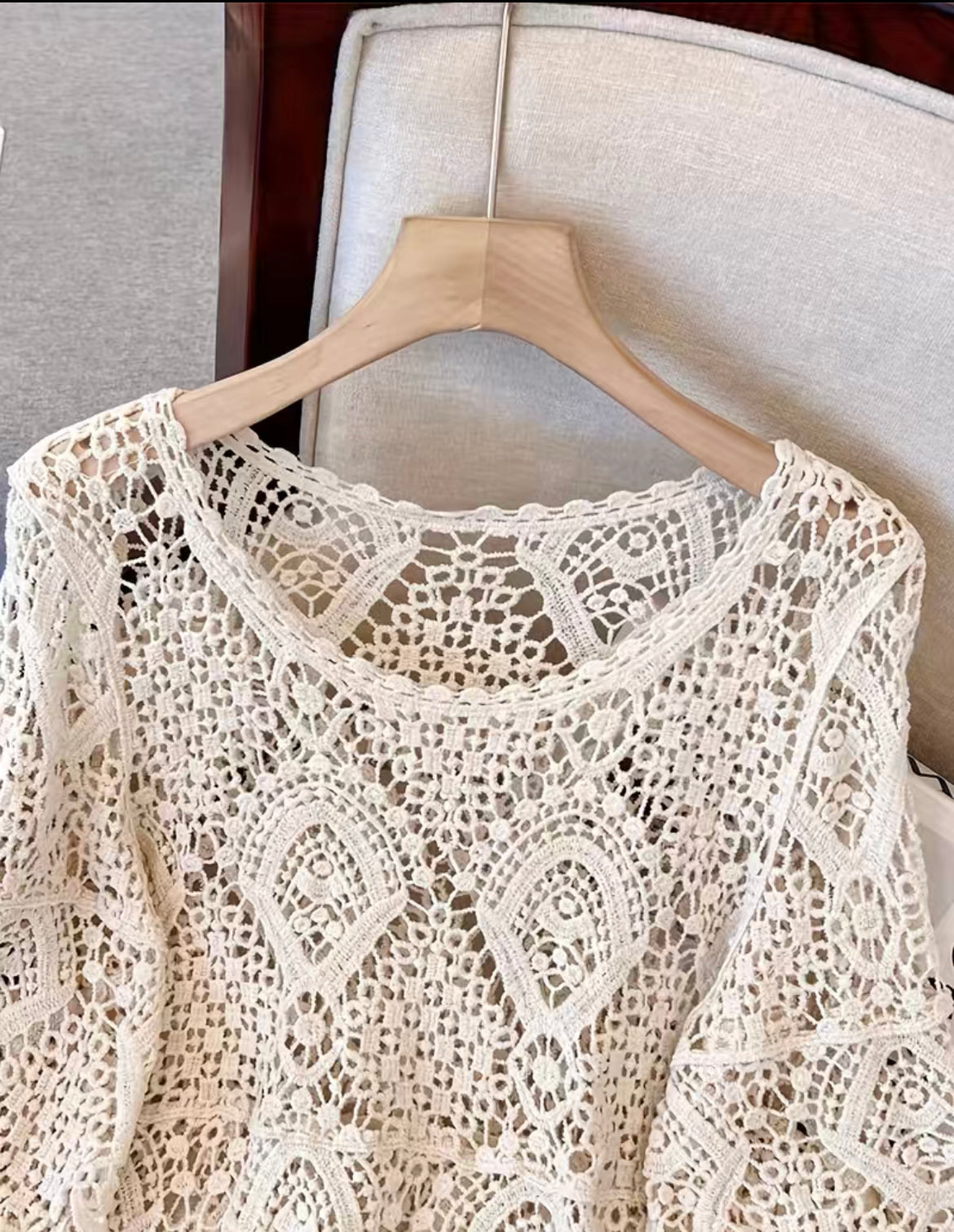 Elegante camisa en crochet