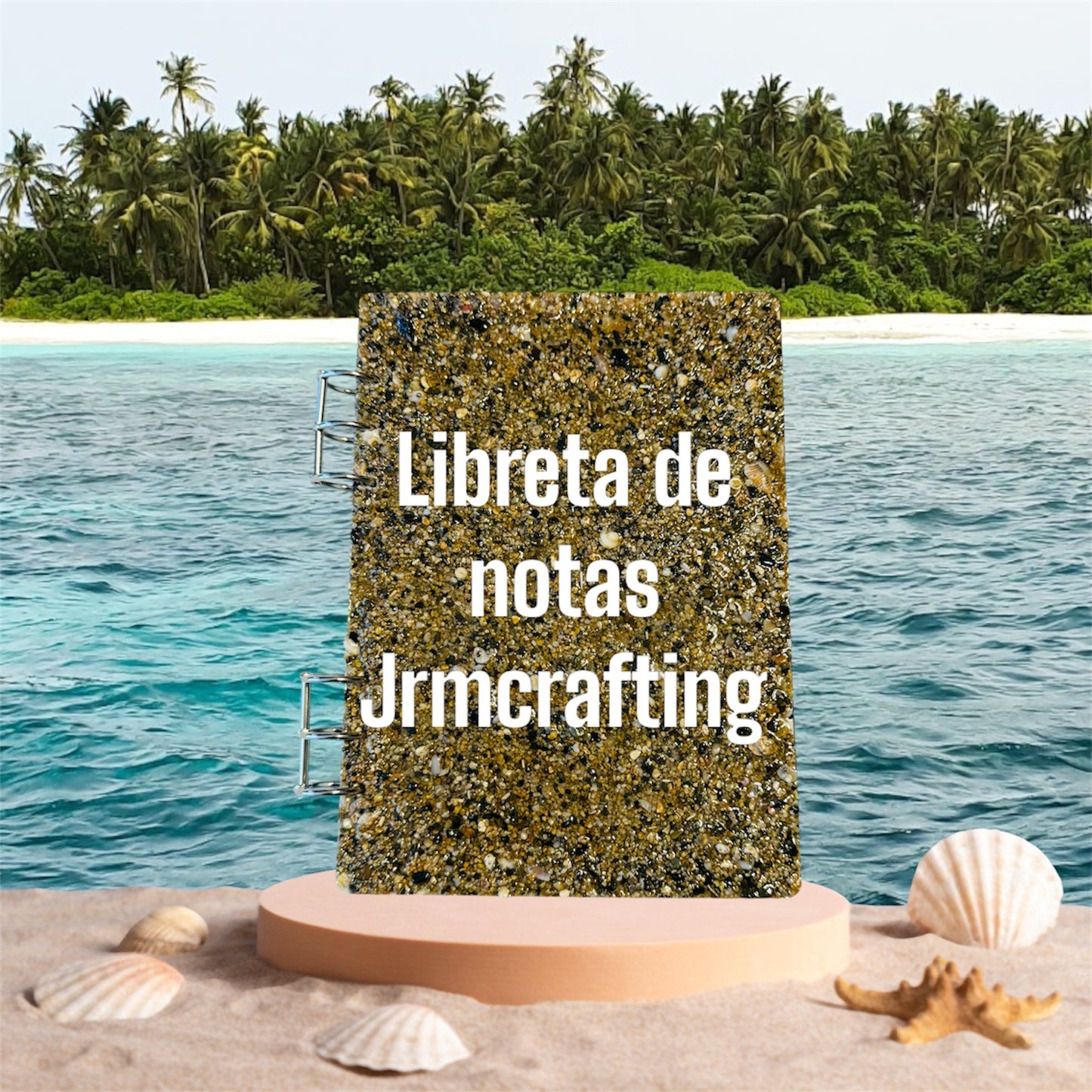 Libreta de notas arena de playa Isabela