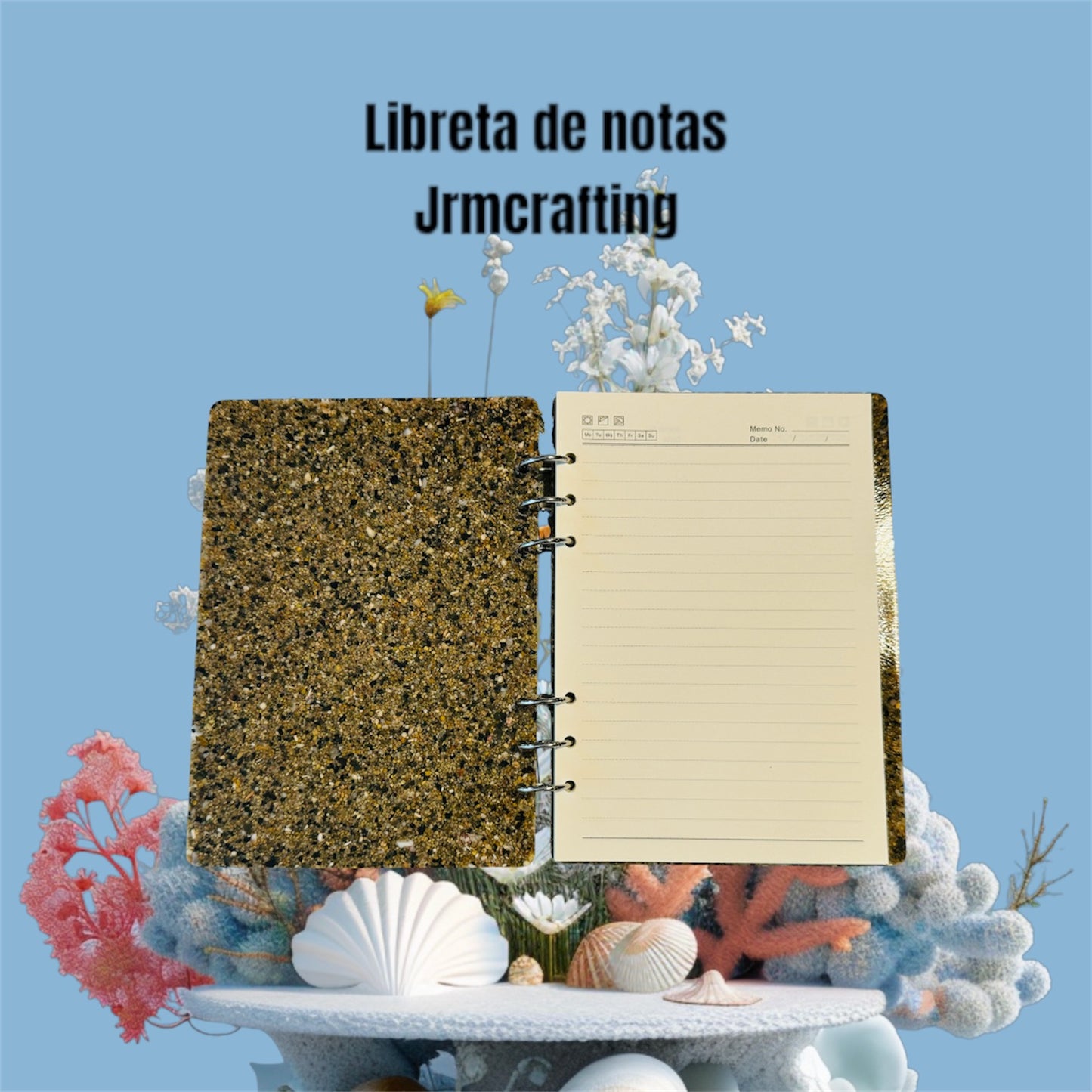 Libreta de notas arena de playa Isabela