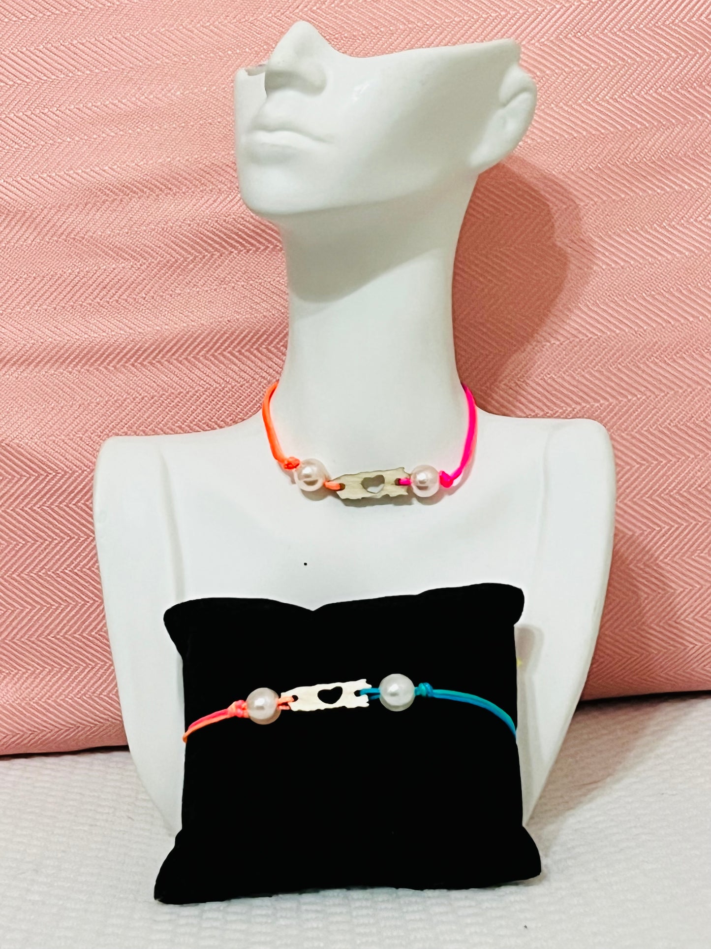 Set hilo pulsera y collar ajustable