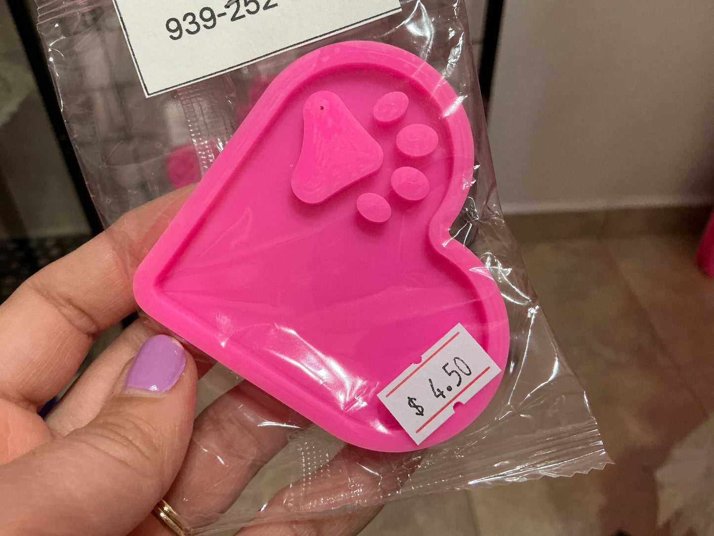 Molde de silicona corazón y huella