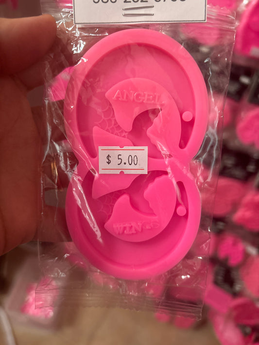 Molde de silicona cola de sirena y luna grande