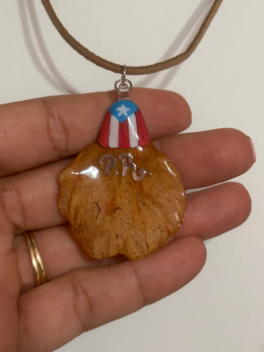 Pétalo de flamboyan real pintado a mano