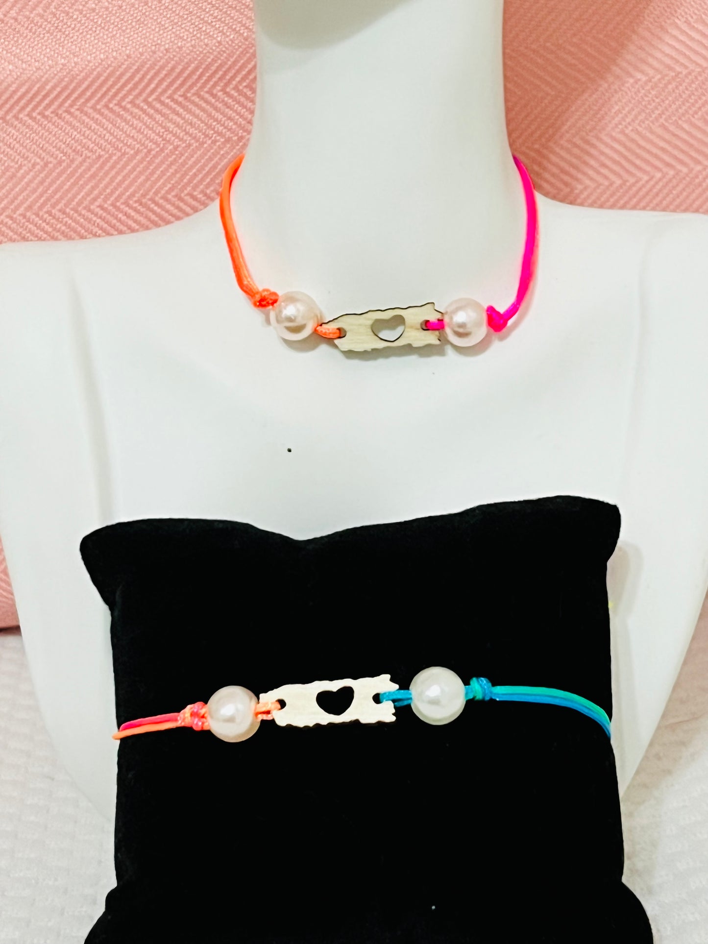 Set hilo pulsera y collar ajustable