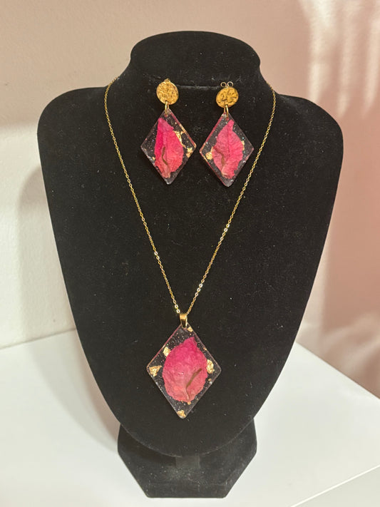 Set encapsulado de trinitaria rosa