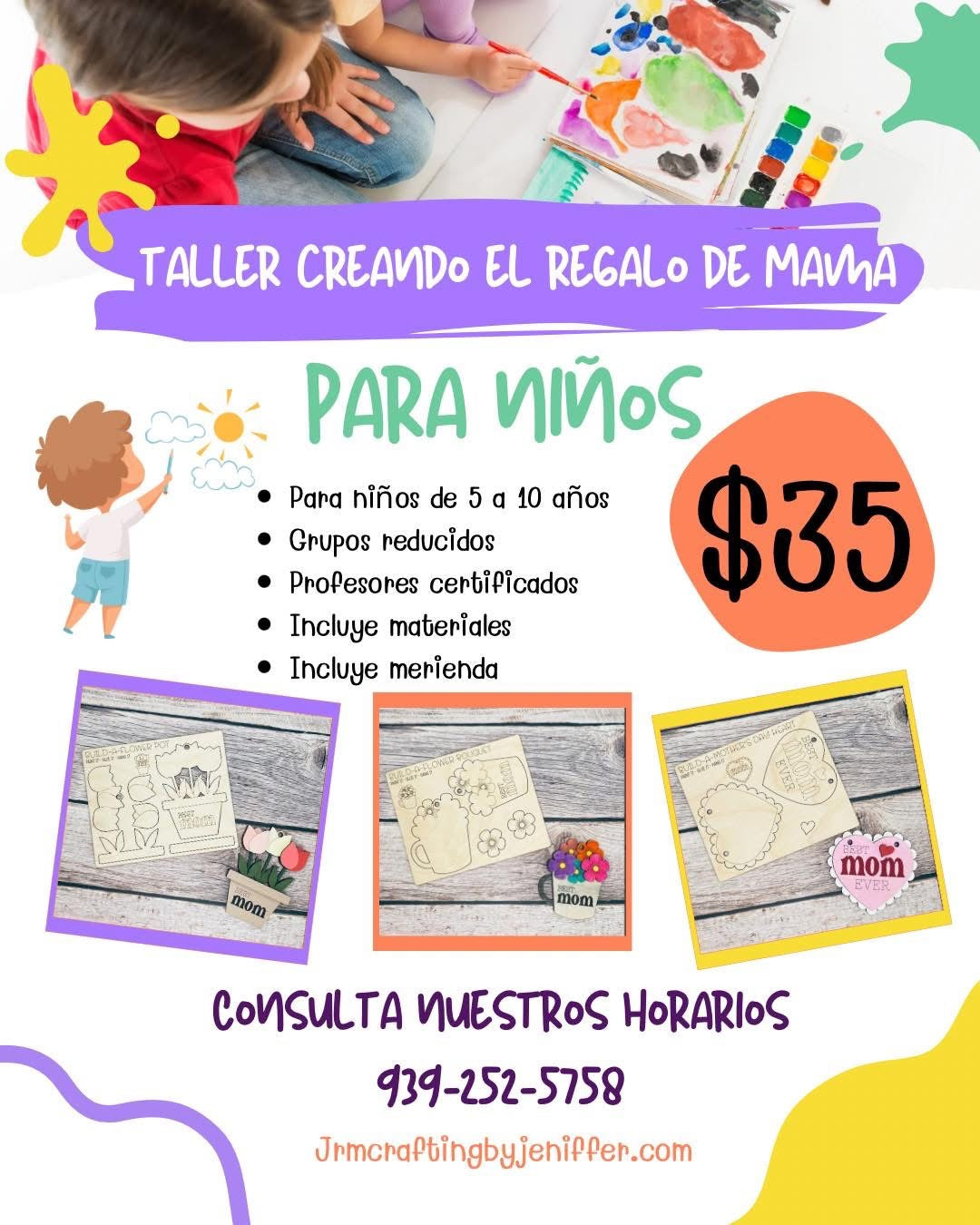 Taller creando regalo de mamá